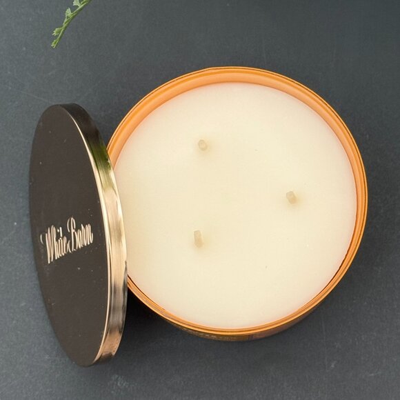 BBW Salted Butterscotch White Barn Bath & Body Works 3 Wick Candle - Picture 6 of 10